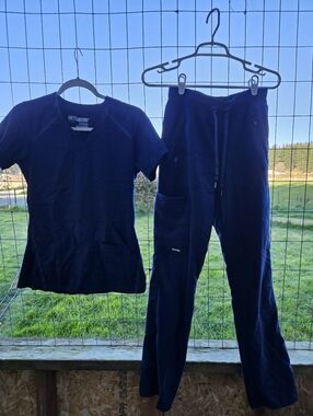 GREYS ANATOMY Navy Scrub Top & Pants Set